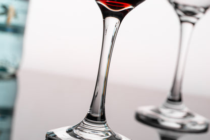 smart "serve" Crystal Red Wine Glasses – Set of 6 | 435ml Lead-Free Clear Glass | Elegant Gift Set for Home, Weddings, Parties & Special Occasions | Reusable, Lightweight & Dishwasher Safe