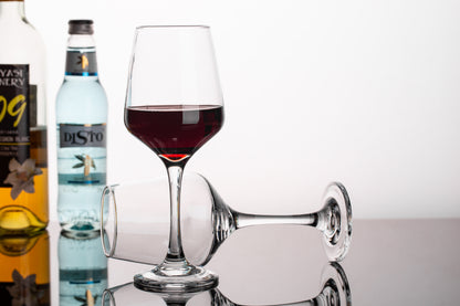 smart "serve" Crystal Red Wine Glasses – Set of 6 | 435ml Lead-Free Clear Glass | Elegant Gift Set for Home, Weddings, Parties & Special Occasions | Reusable, Lightweight & Dishwasher Safe