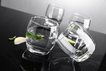 Smartserve Round Crystal Whiskey Glass Lead Free 320 ml Set of 6 Bar Glass for Drinking Bourbon, Whisky, Scotch, Cocktails, Cognac- Old Fashioned Liquor, Wine, Cocktail Drinks