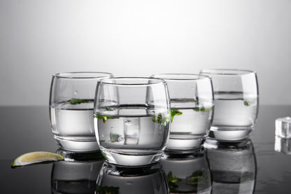 Smartserve Round Crystal Whiskey Glass Lead Free 320 ml Set of 6 Bar Glass for Drinking Bourbon, Whisky, Scotch, Cocktails, Cognac- Old Fashioned Liquor, Wine, Cocktail Drinks