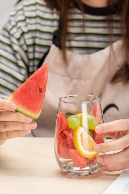 smart "serve" Stemless Wine Glass Set of 6-400ml | Imported Lead-Free Premium Crystal Clear Tumblers | Dishwasher Safe Glassware for Red Wine, Water, Whiskey, Juice, Cocktails, Party & Home Use