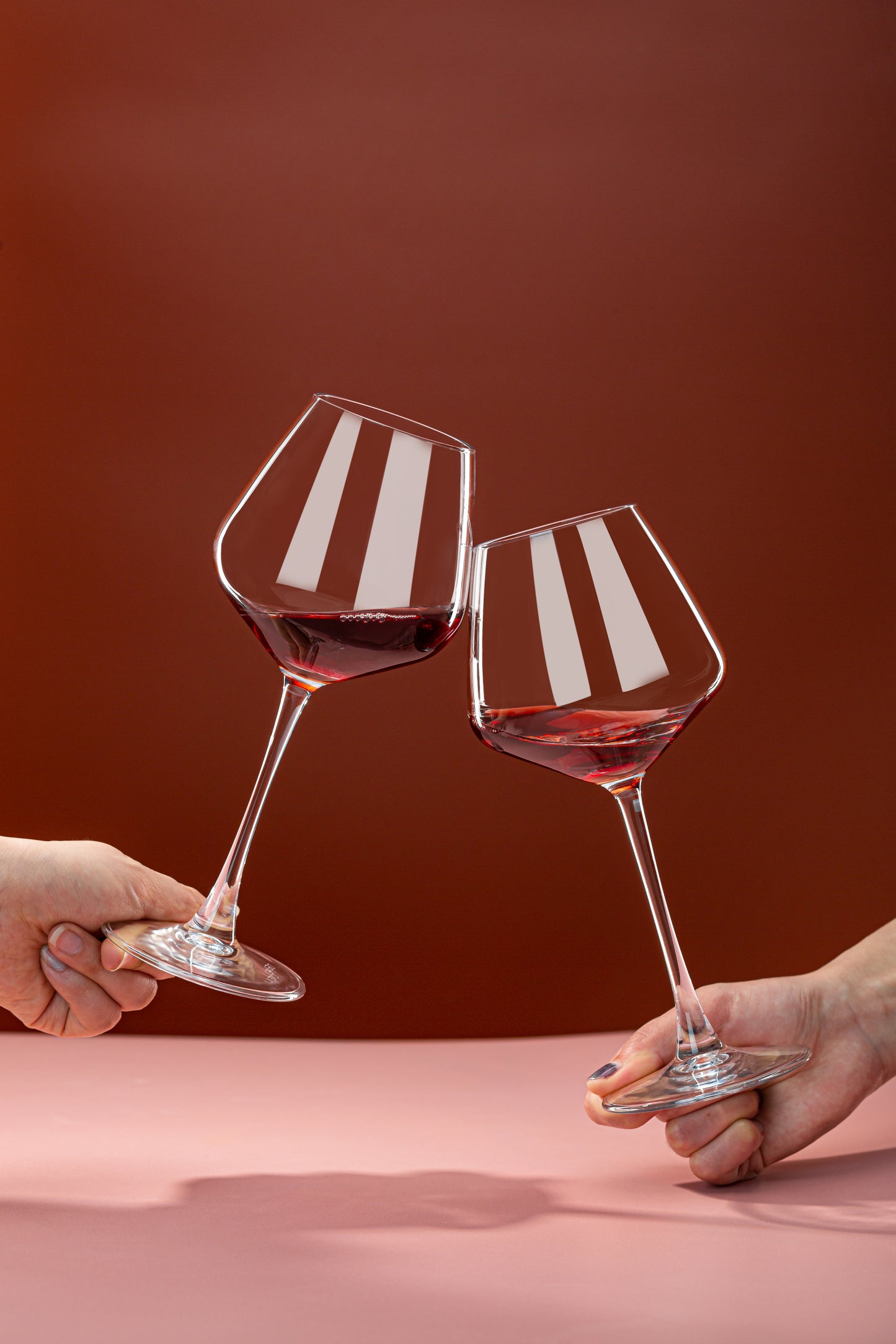 smart "serve" Premium Crystal Wine Goblet Set of 6, 440ml | Lead-Free Clear Crystal, Elegant & Reusable | Red Wine Glasses for Parties, Weddings, Anniversaries, Bar & Home | Gift Box, Imported