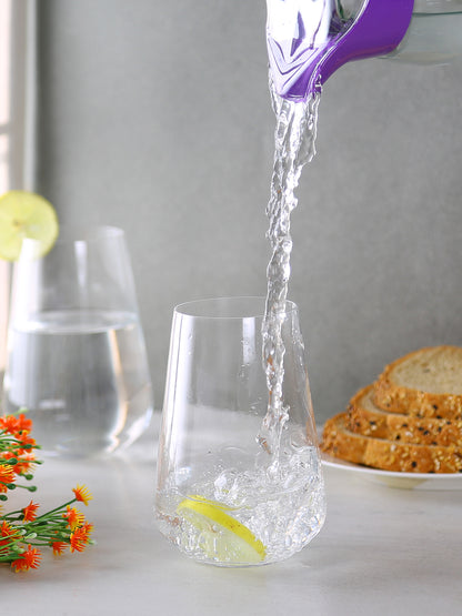 Bohemia Crystal Sandra Tall Cocktail Glasses 440 ml – Set of 6 | Lead-Free Czech Crystal Tumblers | Elegant Glassware for Cocktails, Whiskey, Bourbon, Scotch & Mixed Drinks | Dishwasher Safe