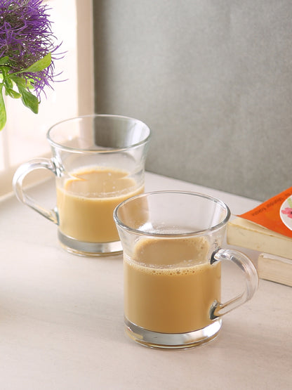 Uniglass Imported Miami Glass Coffee/Tea Mugs Sets, 300ml