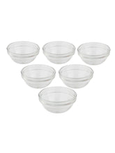 Load image into Gallery viewer, Uniglass Stackable Chutney Glass Bowls Set, 75ml, Set of 6, Transparent