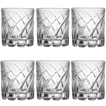 smart"serve" Dancing Base Whiskey Glasses 280 ml Set of 6 | Unique Rolling Crystal Glass for Scotch, Bourbon, Cocktails | Lead-Free, Dishwasher Safe, Premium Barware & Gift