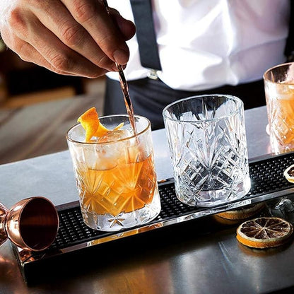 smart "serve" Diamond Cut Whiskey Glasses 340ml, Set of 6, Perfect Bar Glasses for Drinking Whisky, Bourbon, Scotch, Cocktails, Cognac- Old Fashioned Cocktail Tumblers, Classic Cut Design.