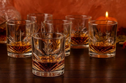 smart "serve" Crysalis Premium Whiskey Glass Set of 6, Clear, 285 ML | Bulgarian Imported, Crystal Design Lead Free Barware for Scotch, Bourbon, Liquor, Elegant Barware for Home, Parties & Gifts