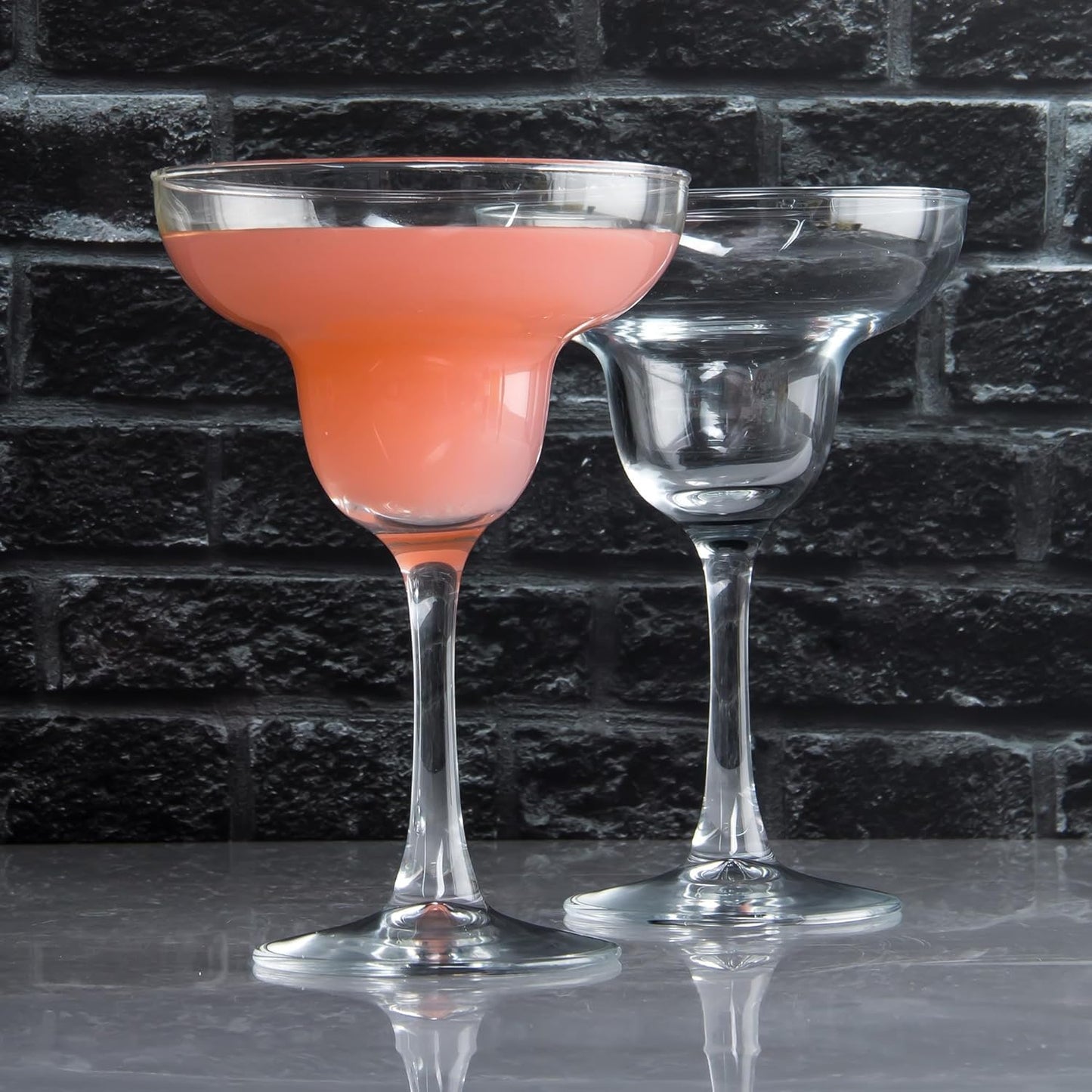 smart "serve" Soda Lime Margarita Glass Lead Free 240 ml Set of 6 Margarita Glasses with Long Durable Stem - Elegant Cocktail Glasses for Bar, Martini, Manhattan, Gimlet, Pisco Sour, Cosmopolitan, Clear