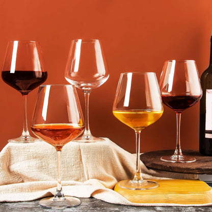 smart "serve" Premium Crystal Wine Goblet Set of 6, 440ml | Lead-Free Clear Crystal, Elegant & Reusable | Red Wine Glasses for Parties, Weddings, Anniversaries, Bar & Home | Gift Box, Imported