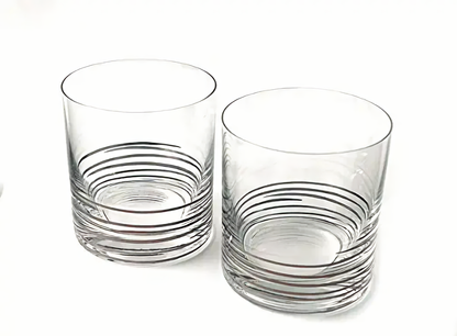 Barline Rings Whiskey Glass on a sophisticated table setting