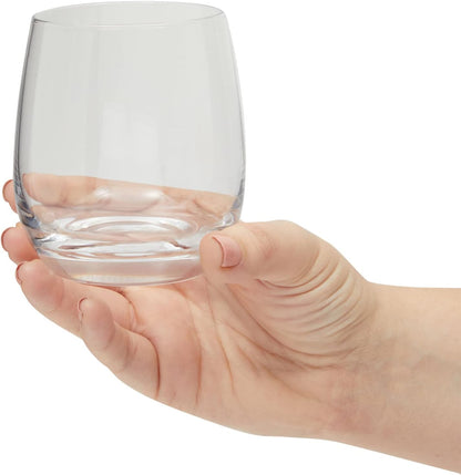 smart "serve" Oval Whiskey Glasses Set of 6 – 350ml Crystal Clear Tumblers for Whisky, Bourbon, Scotch, Cocktails & Drinks | Thick Durable Bar Glass Set for Home, Bar & Gifting