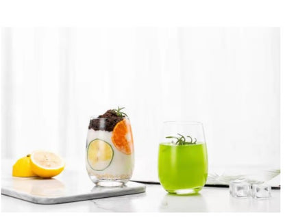 smart "serve" Stemless Wine Glass Set of 6-400ml | Imported Lead-Free Premium Crystal Clear Tumblers | Dishwasher Safe Glassware for Red Wine, Water, Whiskey, Juice, Cocktails, Party & Home Use