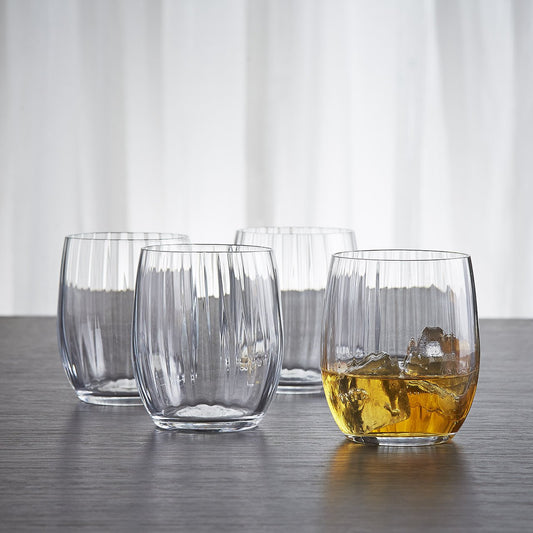 Waterfall Crystal Whiskey Glass on a luxurious table setting