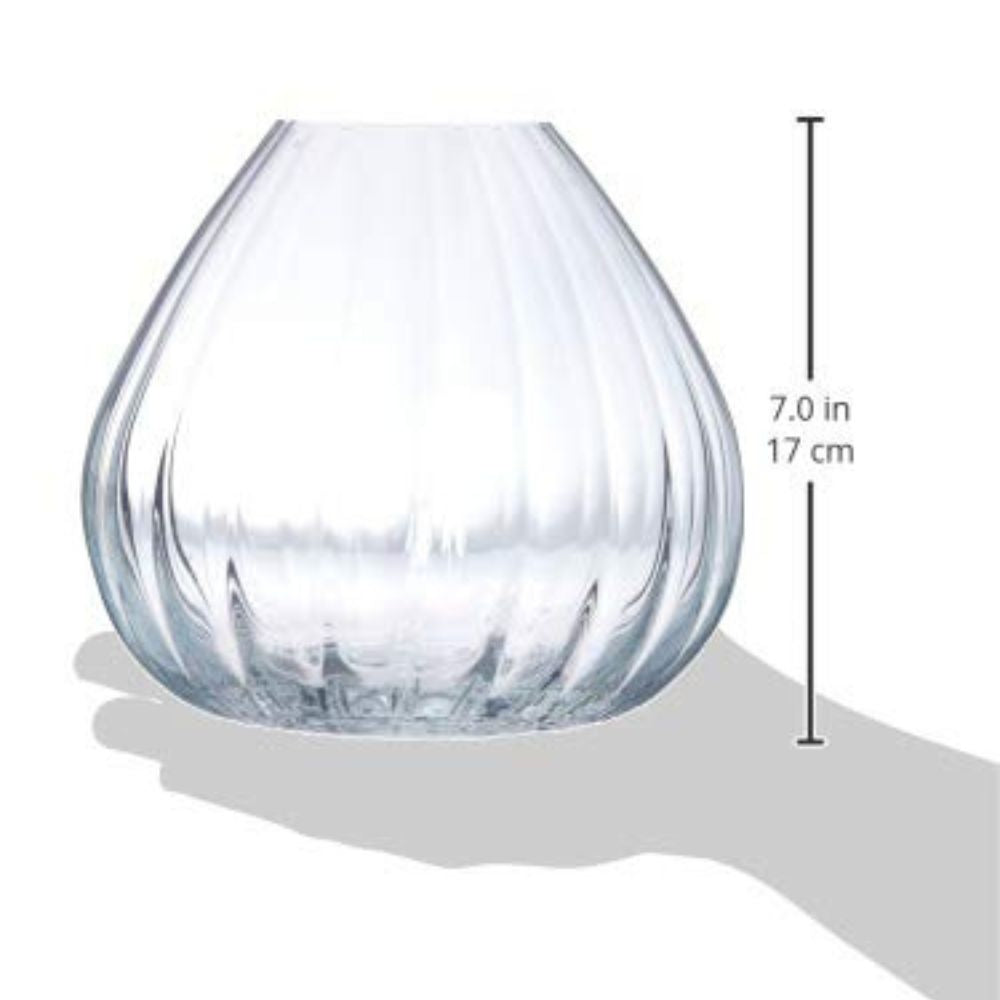 Bohemia Crystal Waterfall Premium Vase 185MM, Crystal Clear, Set of 1 Glass Vase for Flower, Plants, Office, Living Room, Table Decorations, Home Decor, Waterfall Glass Vase, Classic, Lead Free