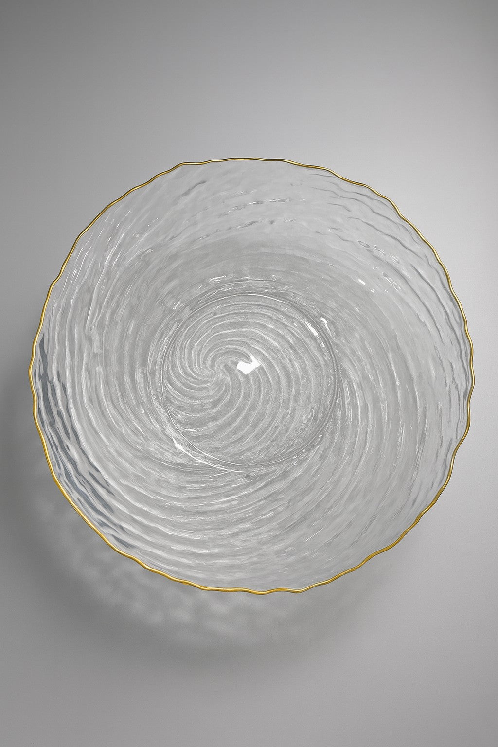 smart "serve" Fruit Bowl with Gold Rim Transparent Lead Free Glass | Premium Luxury Crystal Finish Bowl for Fruits, Salads & Desserts | Elegant Decorative & Serving Bowl for Home & Gifting