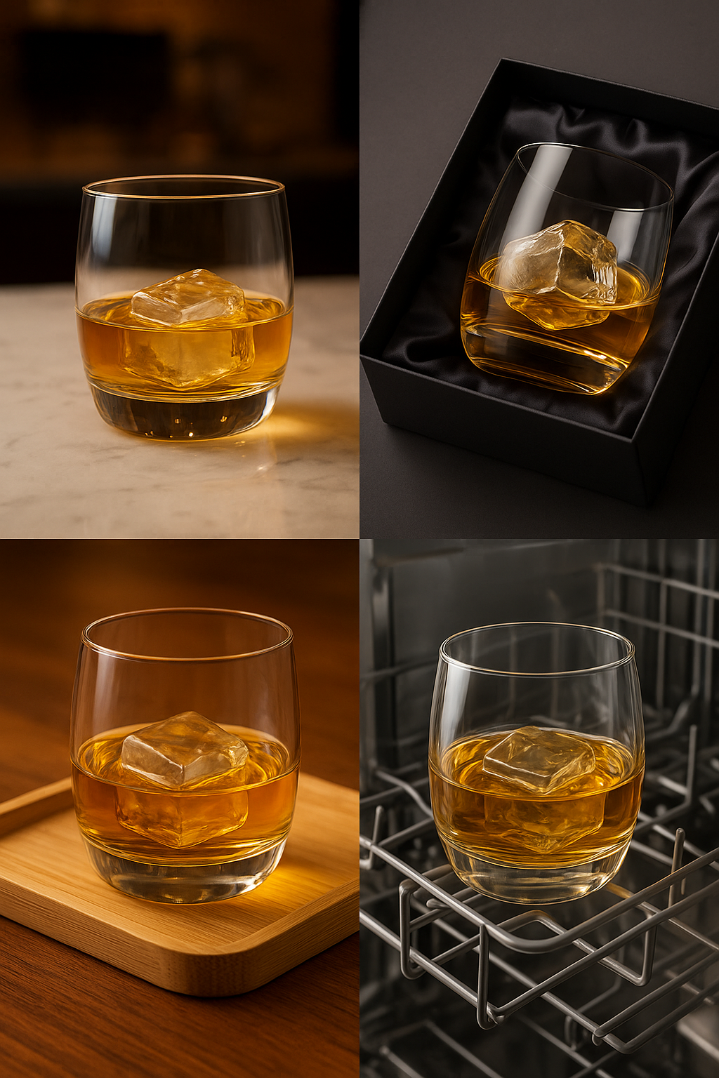 smart "serve" Oval Whiskey Glasses Set of 6 – 350ml Crystal Clear Tumblers for Whisky, Bourbon, Scotch, Cocktails & Drinks | Thick Durable Bar Glass Set for Home, Bar & Gifting