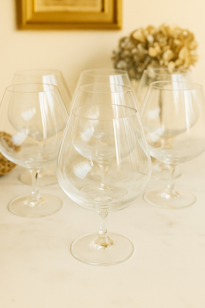 smart "serve" Crystal Brandy Whiskey Glasses 650 ml Set of 6 | Large Premium Cognac, Scotch, Bourbon & Cocktail Tumblers | Elegant Crystal Barware for Home, Parties, Bars & Gifting | Imported