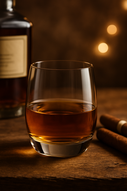 smart "serve" Oval Whiskey Glasses Set of 6 – 350ml Crystal Clear Tumblers for Whisky, Bourbon, Scotch, Cocktails & Drinks | Thick Durable Bar Glass Set for Home, Bar & Gifting