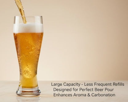 smart "serve" 580ml Tall Pilsner Beer Glass Set of 6 | Premium Transparent Glassware for Beer, Mocktails, Juice, Soda & More | Perfect for Home, Bar & Party Use | Gift Box | Imported Bar Weizen Glass