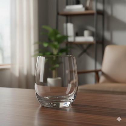 smart "serve" Oval Whiskey Glasses Set of 6 – 350ml Crystal Clear Tumblers for Whisky, Bourbon, Scotch, Cocktails & Drinks | Thick Durable Bar Glass Set for Home, Bar & Gifting