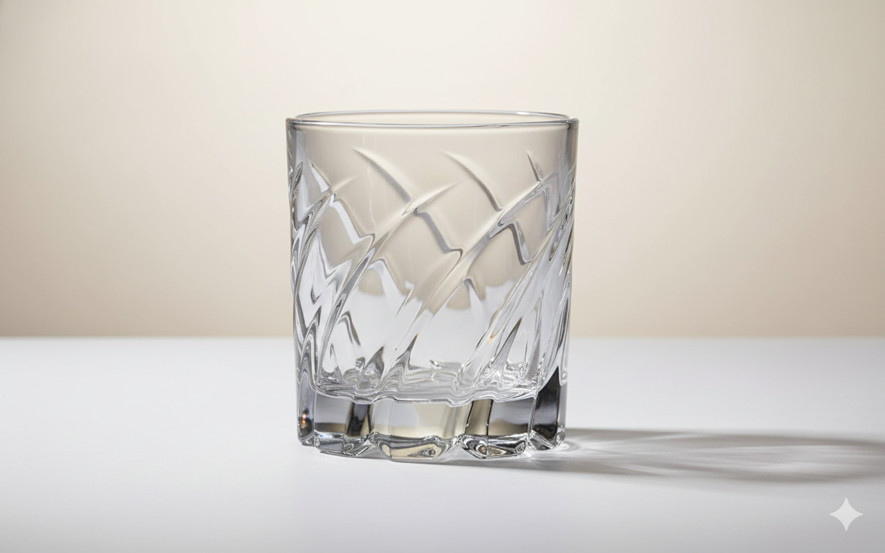 smart"serve" Dancing Base Whiskey Glasses 280 ml Set of 6 | Unique Rolling Crystal Glass for Scotch, Bourbon, Cocktails | Lead-Free, Dishwasher Safe, Premium Barware & Gift