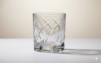 smart"serve" Dancing Base Whiskey Glasses 280 ml Set of 6 | Unique Rolling Crystal Glass for Scotch, Bourbon, Cocktails | Lead-Free, Dishwasher Safe, Premium Barware & Gift