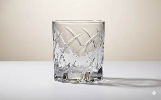 smart"serve" Dancing Base Whiskey Glasses 280 ml Set of 6 | Unique Rolling Crystal Glass for Scotch, Bourbon, Cocktails | Lead-Free, Dishwasher Safe, Premium Barware & Gift