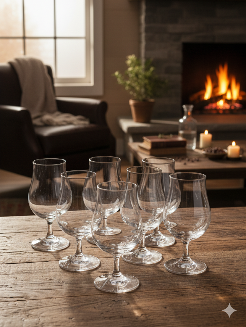 Bohemia Crystal Whiskey Taster Lead Free 190 ml Set of 6 Made in Czech Republic | Classic Tasting Glass and Nosing Copitas | Crystal Snifters Gift Sniffers for Sipping Neat Liquor | Elegant Desing