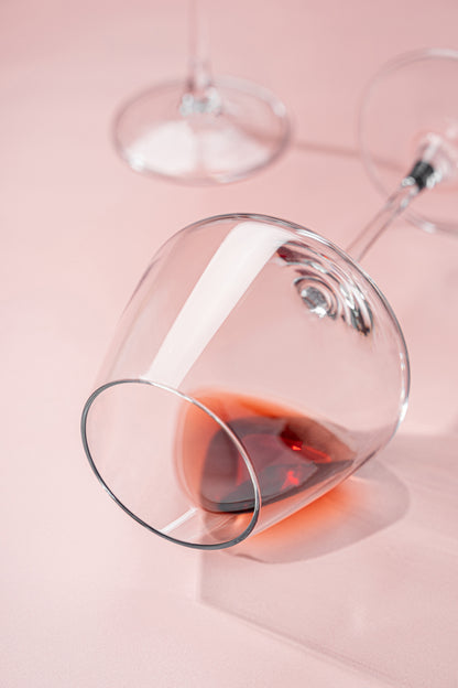 smart "serve" Premium Crystal Wine Goblet Set of 6, 440ml | Lead-Free Clear Crystal, Elegant & Reusable | Red Wine Glasses for Parties, Weddings, Anniversaries, Bar & Home | Gift Box, Imported