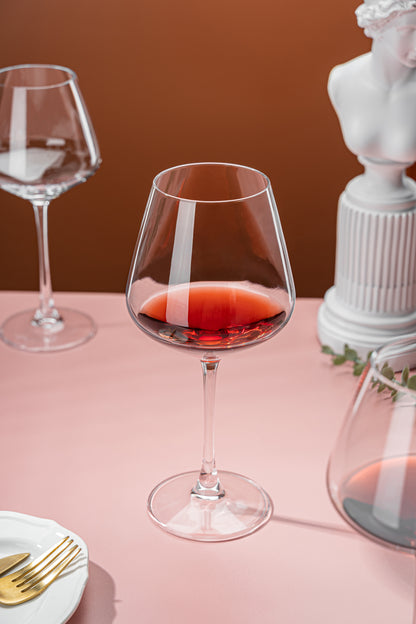 smart "serve" Premium Crystal Wine Goblet Set of 6, 440ml | Lead-Free Clear Crystal, Elegant & Reusable | Red Wine Glasses for Parties, Weddings, Anniversaries, Bar & Home | Gift Box, Imported