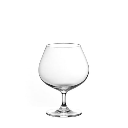 smart "serve" Crystal Brandy Whiskey Glasses 650 ml Set of 6 | Large Premium Cognac, Scotch, Bourbon & Cocktail Tumblers | Elegant Crystal Barware for Home, Parties, Bars & Gifting | Imported