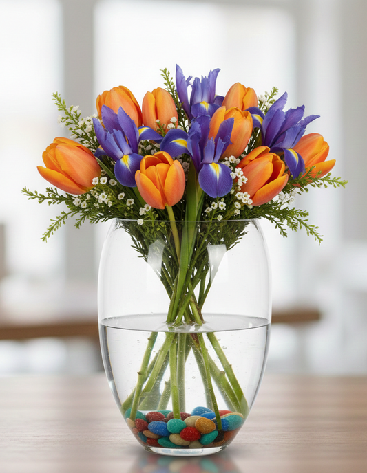 Bohemia Crystal Vase Vase Set, 225mm, Set of 1pcs, Transparent, Non Lead Crystal Glass