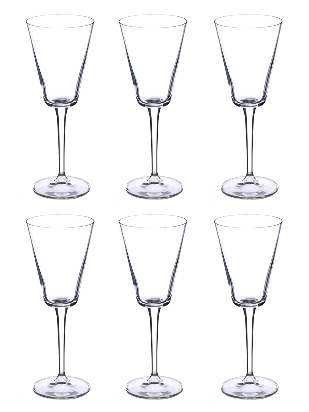 Bohemia Crystal Jive Wine Glass Set, 240ml, Set of 6, Transparent