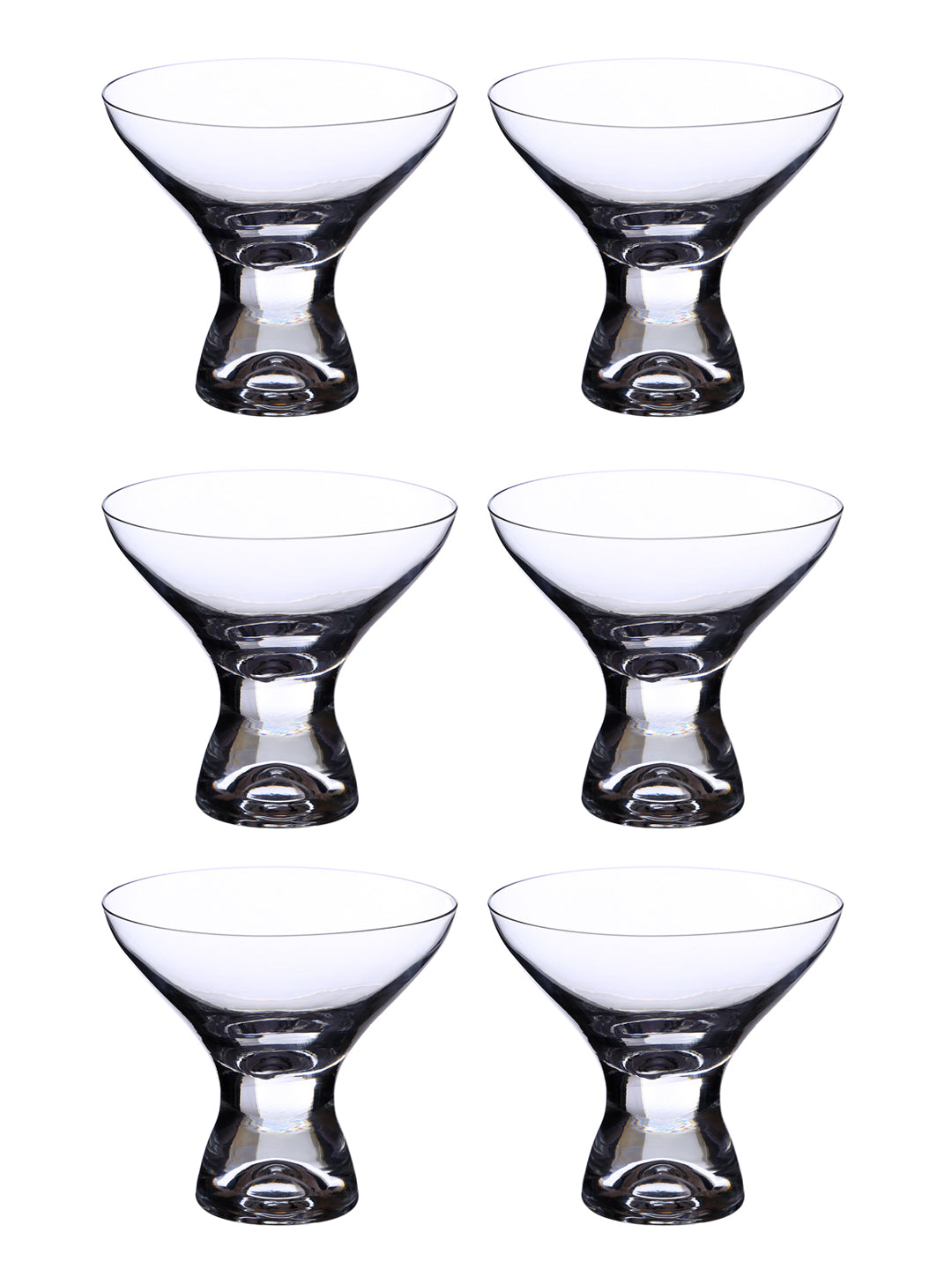 Bohemia Crystal Samba Ice Cream Cup Set, 330ml, Set of 6pcs, Transparent, Non Lead Crystal Glass