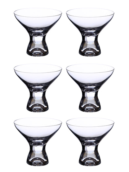 Bohemia Crystal Samba Ice Cream Cup Set, 330ml, Set of 6pcs, Transparent, Non Lead Crystal Glass