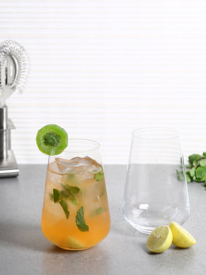 Bohemia Crystal Sandra Tall Cocktail Glasses 440 ml – Set of 6 | Lead-Free Czech Crystal Tumblers | Elegant Glassware for Cocktails, Whiskey, Bourbon, Scotch & Mixed Drinks | Dishwasher Safe