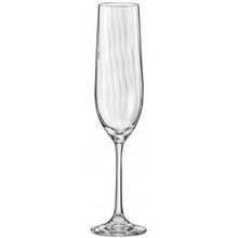 Load image into Gallery viewer, Bohemia Crystal Viola Waterfall Champagne Flute Glass Set, 190ml, Set of 6, Transparent