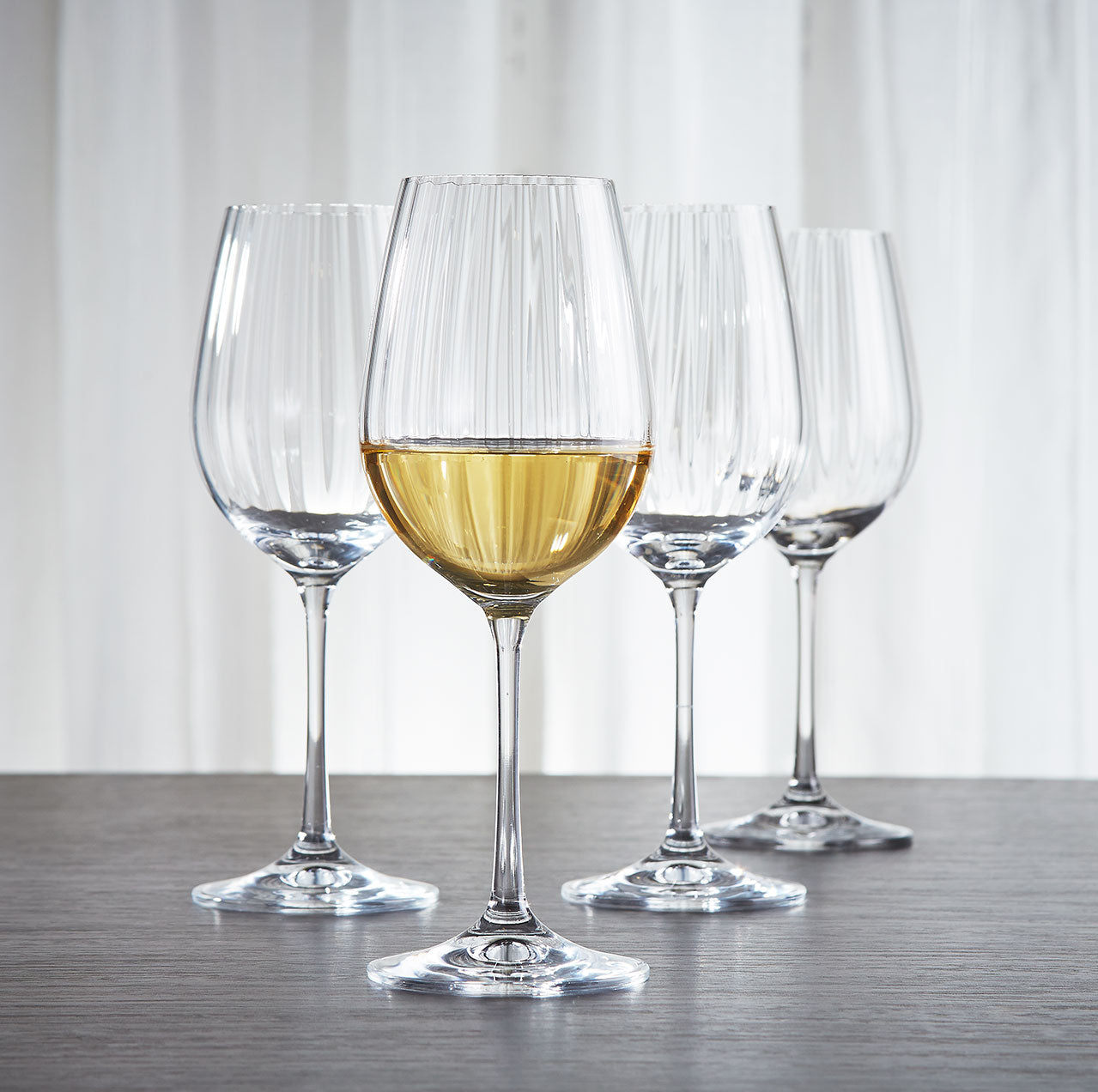 Crystal wine glass designed to enhance complex aromas