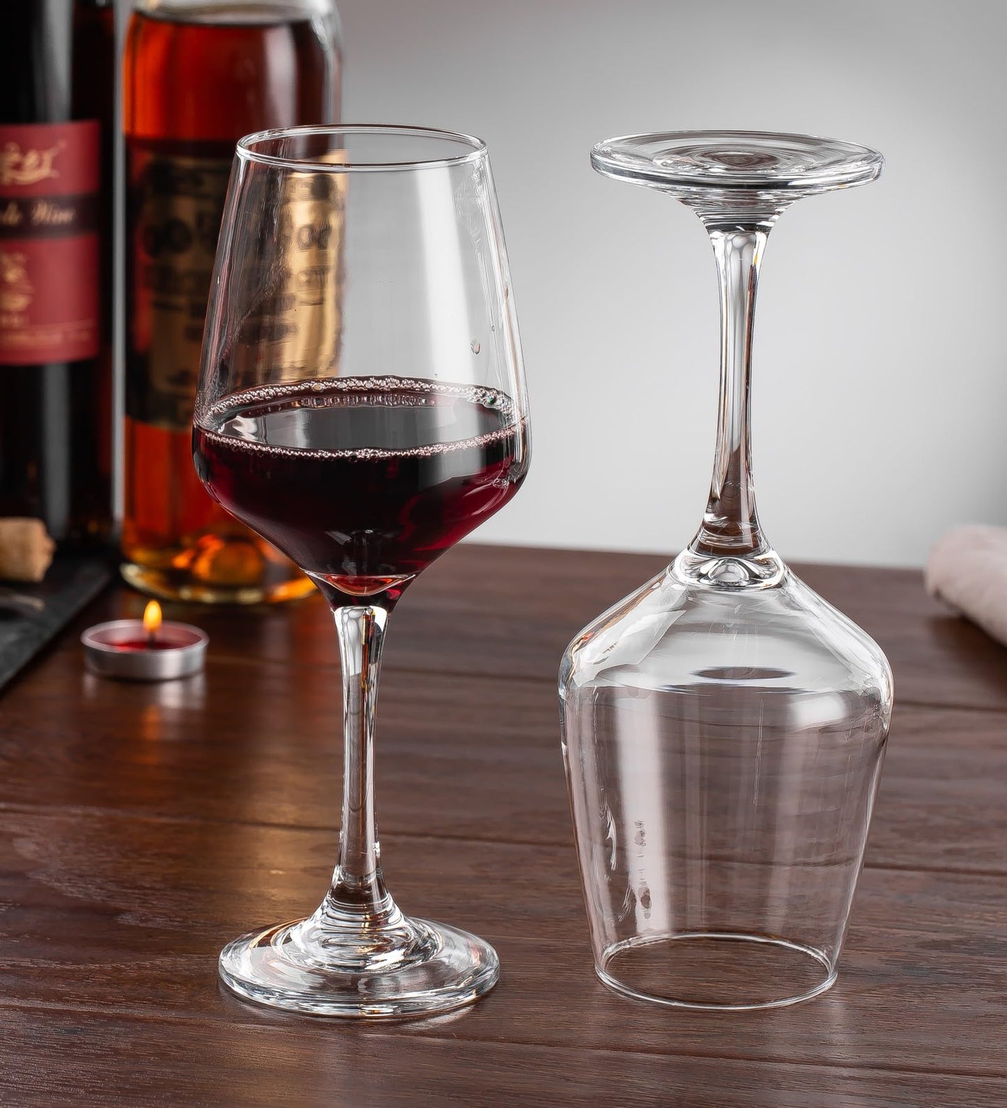 smart "serve" Crystal Red Wine Glasses – Set of 6 | 435ml Lead-Free Clear Glass | Elegant Gift Set for Home, Weddings, Parties & Special Occasions | Reusable, Lightweight & Dishwasher Safe