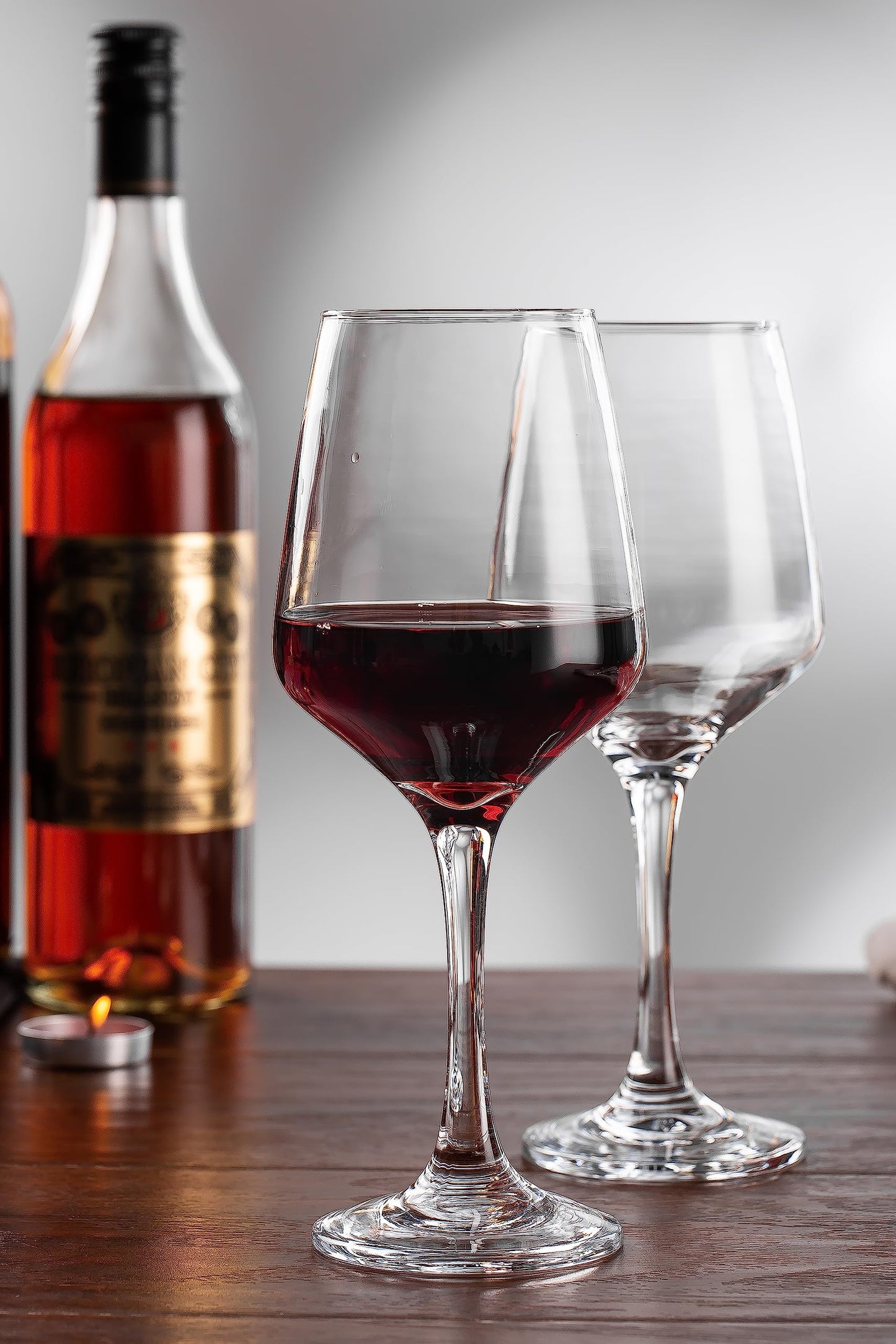 smart "serve" Crystal Red Wine Glasses – Set of 6 | 435ml Lead-Free Clear Glass | Elegant Gift Set for Home, Weddings, Parties & Special Occasions | Reusable, Lightweight & Dishwasher Safe