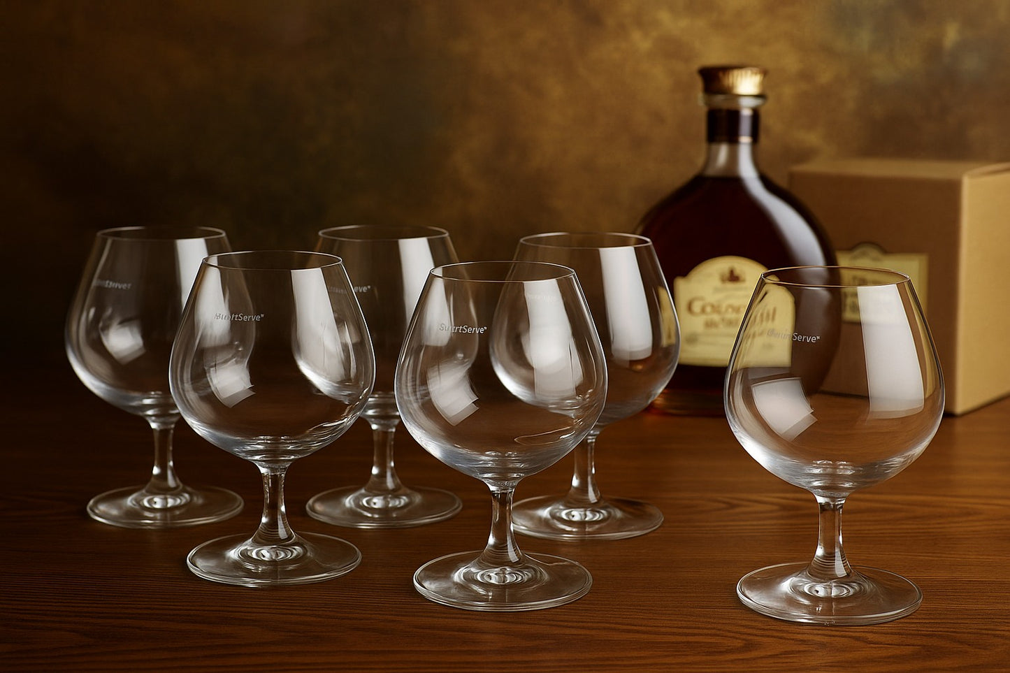 smart "serve" Crystal Brandy Whiskey Glasses 650 ml Set of 6 | Large Premium Cognac, Scotch, Bourbon & Cocktail Tumblers | Elegant Crystal Barware for Home, Parties, Bars & Gifting | Imported