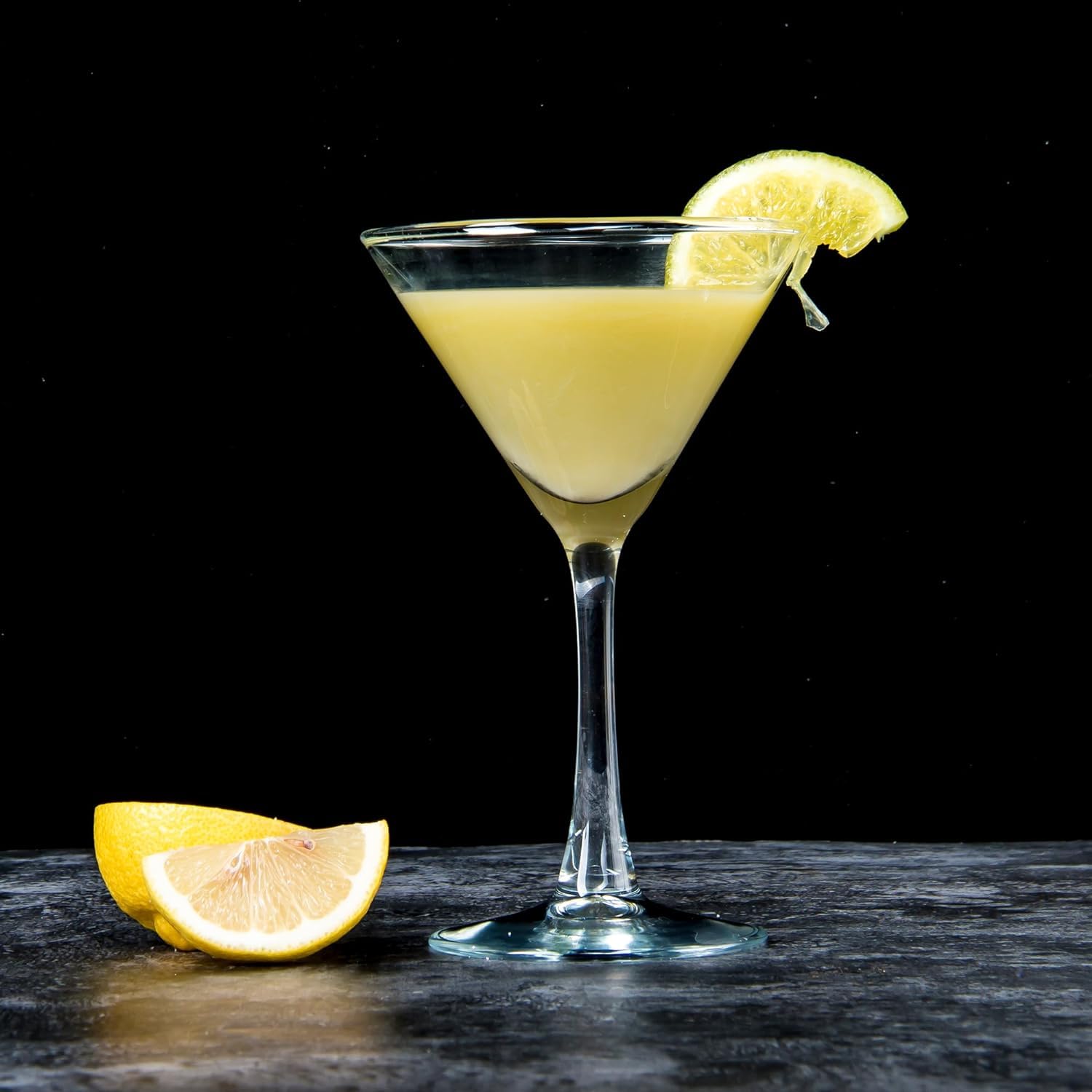 Classic Twist Martini Glass with a martini.