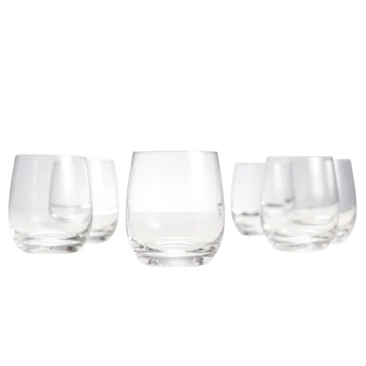 smart "serve" Oval Whiskey Glasses Set of 6 – 350ml Crystal Clear Tumblers for Whisky, Bourbon, Scotch, Cocktails & Drinks | Thick Durable Bar Glass Set for Home, Bar & Gifting