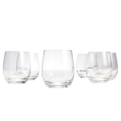 smart "serve" Oval Whiskey Glasses Set of 6 – 350ml Crystal Clear Tumblers for Whisky, Bourbon, Scotch, Cocktails & Drinks | Thick Durable Bar Glass Set for Home, Bar & Gifting