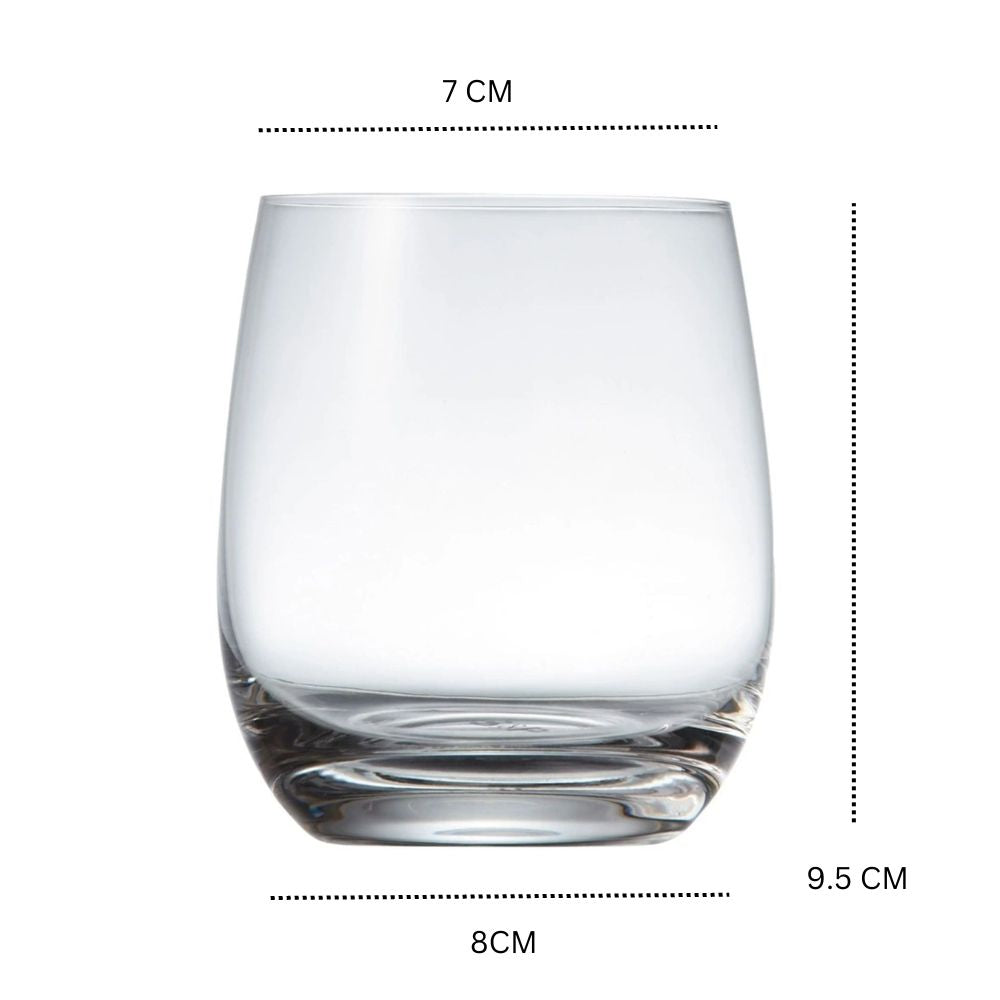 smart "serve" Oval Whiskey Glasses Set of 6 – 350ml Crystal Clear Tumblers for Whisky, Bourbon, Scotch, Cocktails & Drinks | Thick Durable Bar Glass Set for Home, Bar & Gifting