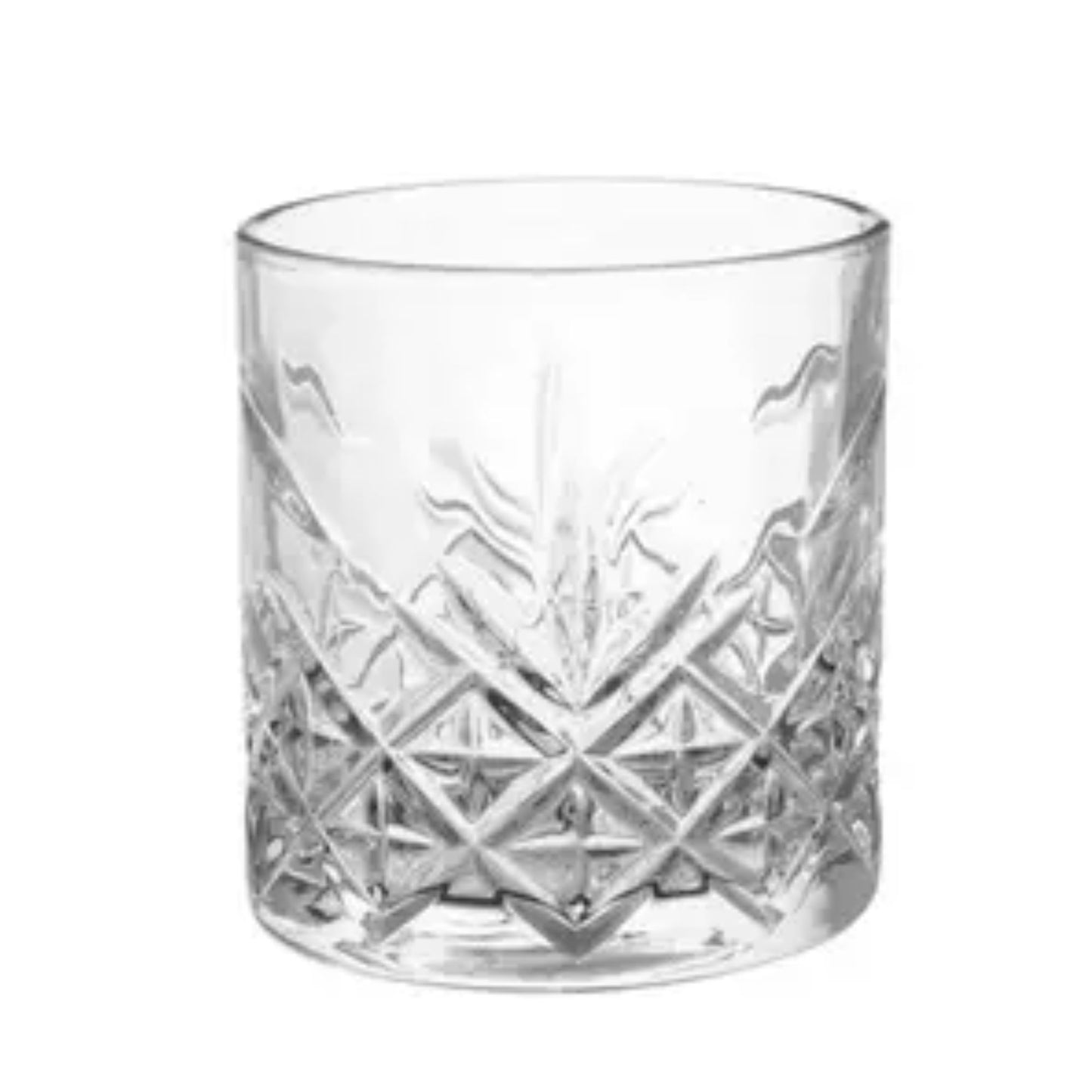 smart "serve" Diamond Cut Whiskey Glasses 340ml, Set of 6, Perfect Bar Glasses for Drinking Whisky, Bourbon, Scotch, Cocktails, Cognac- Old Fashioned Cocktail Tumblers, Classic Cut Design.