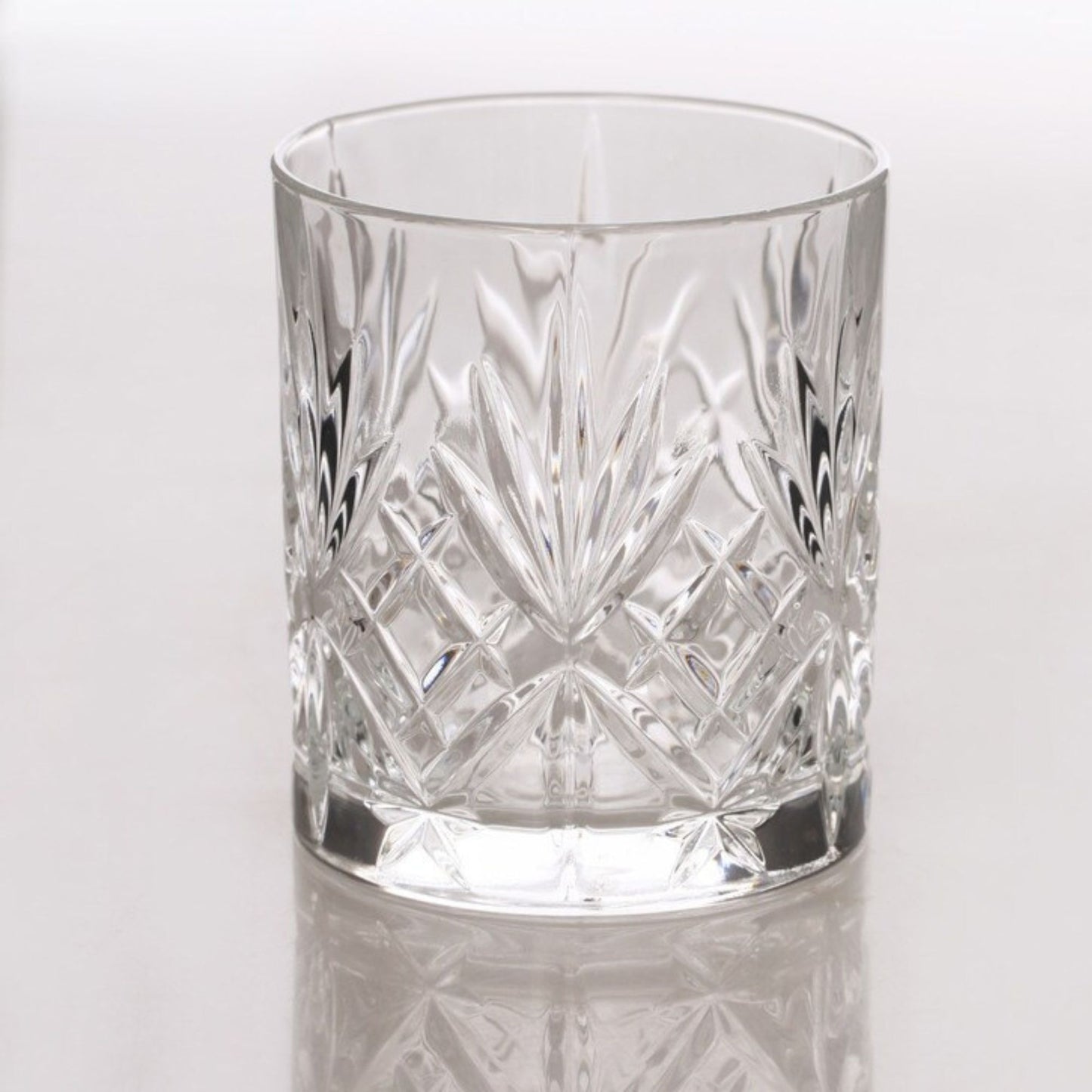 smart "serve" Diamond Cut Whiskey Glasses 340ml, Set of 6, Perfect Bar Glasses for Drinking Whisky, Bourbon, Scotch, Cocktails, Cognac- Old Fashioned Cocktail Tumblers, Classic Cut Design.