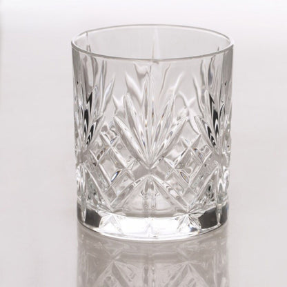 smart "serve" Diamond Cut Whiskey Glasses 340ml, Set of 6, Perfect Bar Glasses for Drinking Whisky, Bourbon, Scotch, Cocktails, Cognac- Old Fashioned Cocktail Tumblers, Classic Cut Design.