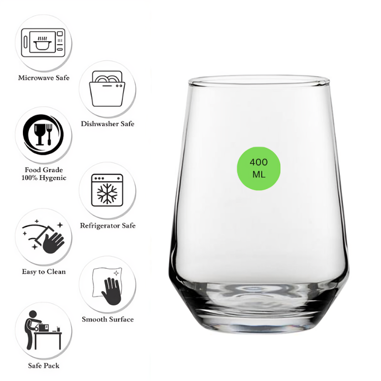 smart"serve" King Highball Glasses – Set of 6 (400ml) | Premium Tall Drinkware for Cocktails, Mocktails, Water & Juices | Elegant Clear Design